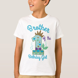 Mermaid Brother of the First Birthday Princess T-shirt