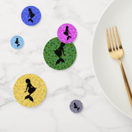 Mermaid bruiloft geel roze groen blauw confetti