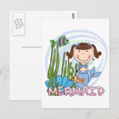 Mermaid - Brunette Tshirts en Gifts Briefkaart (Voorkant / Achterkant)