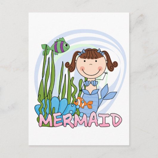 Mermaid - Brunette Tshirts en Gifts Briefkaart (Voorkant)