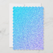 Mermaid Bubble Glitter Paars Blauwgroen Baby Birth Kaart (Achterkant)