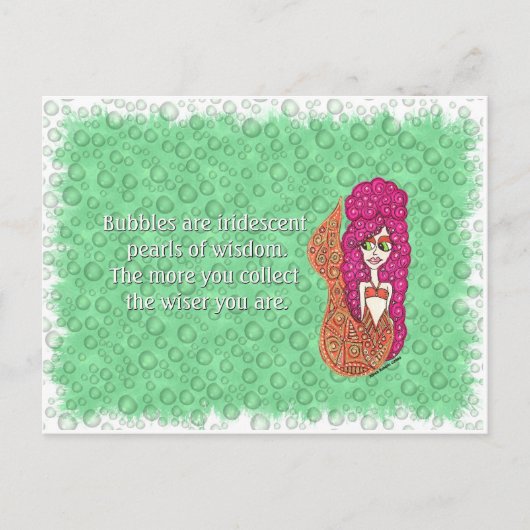 Mermaid Bubbles Briefkaart (Voorkant)