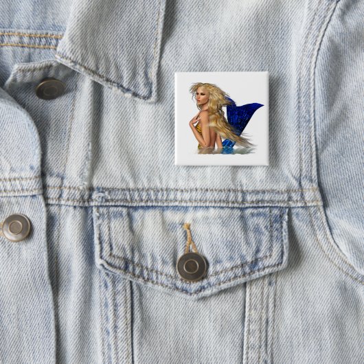 Mermaid Button Pin (In situ)