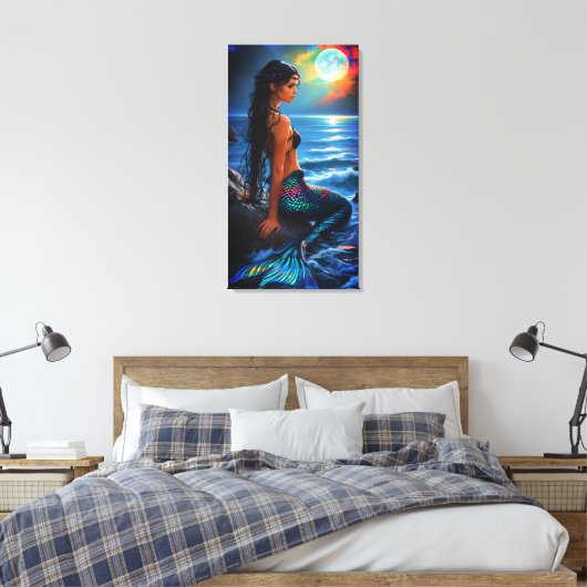 Mermaid by the Sea Canvas Wall Art (Insitu (Slaapkamer))