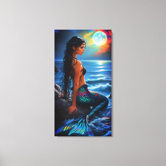 Mermaid by the Sea Canvas Wall Art (Voorkant)