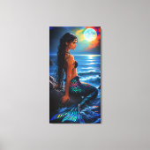 Mermaid by the Sea Canvas Wall Art Afdruk (Voorkant)