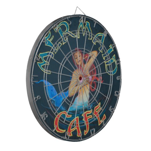 Mermaid Cafe Sign Dartbord (Voorkant Links)