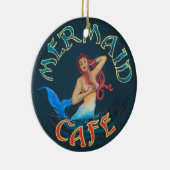 Mermaid Cafe Sign Keramisch Ornament (Rechts)