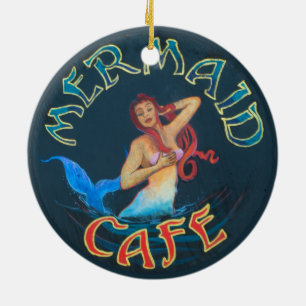 Mermaid Cafe Sign Keramisch Ornament