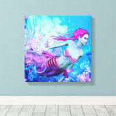 Mermaid Canvas Afdruk (Insitu (Houten vloer))