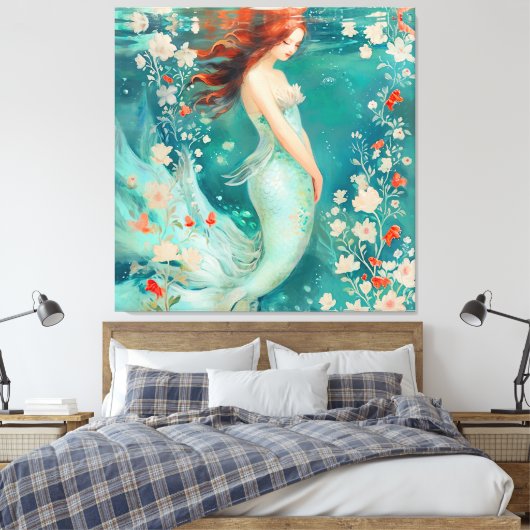 Mermaid Canvas Afdruk (Insitu (Slaapkamer))