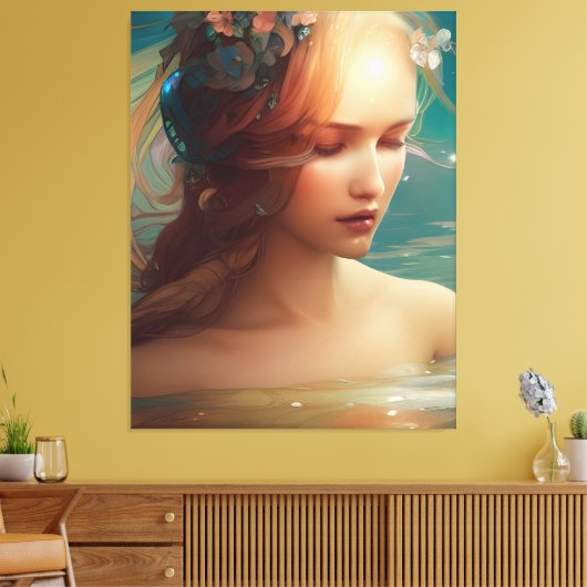 Mermaid Canvas Afdruk (Insitu (Woonkamer))