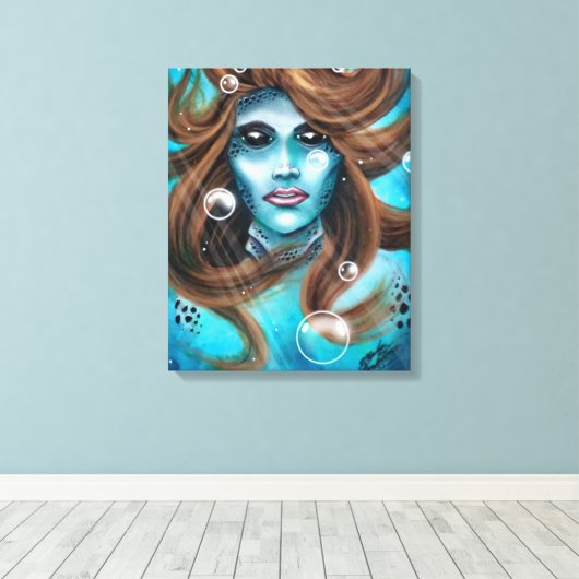 Mermaid Canvas Afdruk (Insitu (Houten vloer))