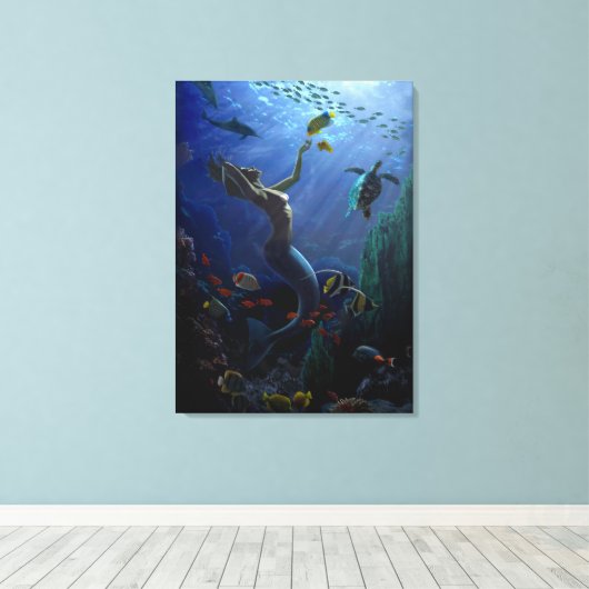 Mermaid Canvas Afdruk (Insitu (Houten vloer))