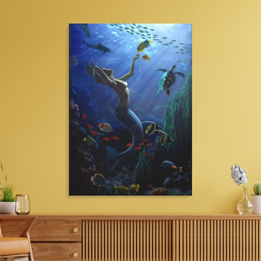 Mermaid Canvas Afdruk (Insitu (Woonkamer))