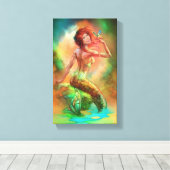 Mermaid Canvas Art (Insitu (Houten vloer))