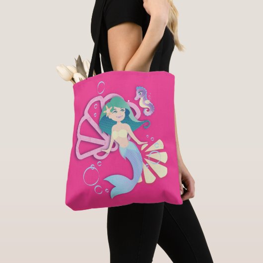 Mermaid Canvas tas (Dichtbij)