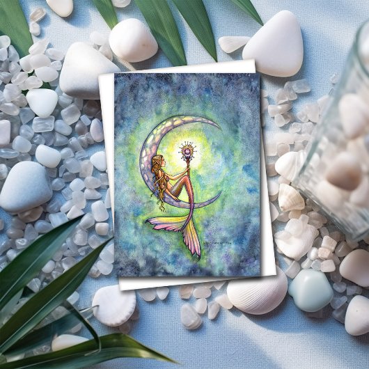Mermaid Card by Molly Harrison Mermaid Moon Kaart
