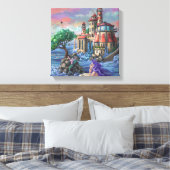 Mermaid Castle Canvas Afdruk (Insitu (Slaapkamer))