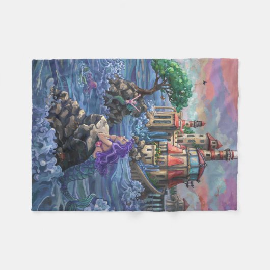 Mermaid Castle Fleece Deken (Voorkant (Horizontaal))