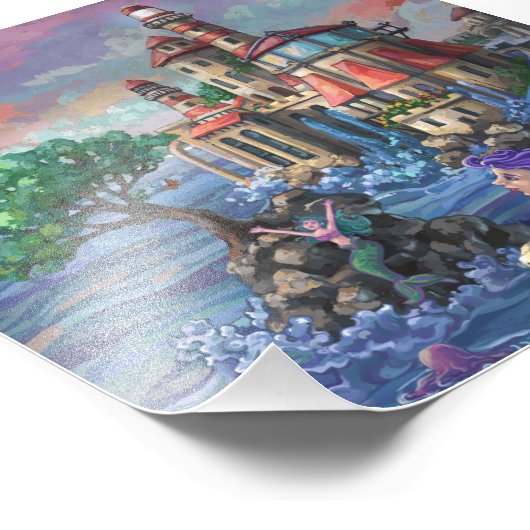 Mermaid Castle Foto Afdruk (Hoek)