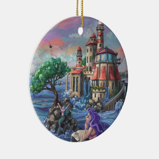 Mermaid Castle Keramisch Ornament (Rechts)