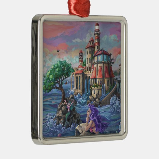Mermaid Castle Metalen Ornament (Rechts)