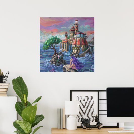 Mermaid Castle Poster (Thuiskantoor)
