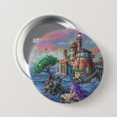 Mermaid Castle Ronde Button 7,6 Cm (Voorkant /achterkant)