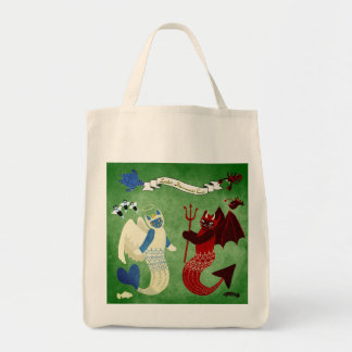 Mermaid cat Angle and Devil Canvas tas