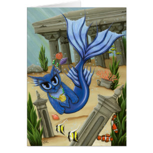 Mermaid Cat Atlantis Mercat Fantasy Art Card