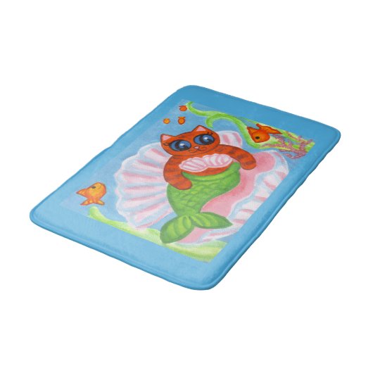 Mermaid Cat Bathroom Rug  Badmat (Gekanteld)