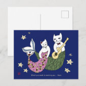 Mermaid cat briefkaart (Voorkant / Achterkant)