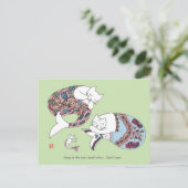 Mermaid cat briefkaart (Staand voorkant)