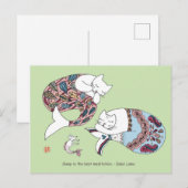 Mermaid cat briefkaart (Voorkant / Achterkant)