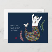 Mermaid cat briefkaart (Voorkant / Achterkant)