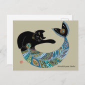 Mermaid cat briefkaart (Voorkant / Achterkant)