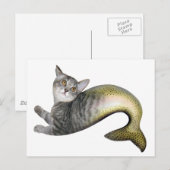 Mermaid Cat Briefkaart (Voorkant / Achterkant)