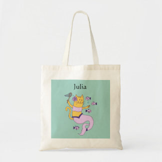 Mermaid Cat Canvas tas