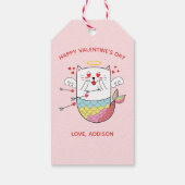 Mermaid Cat Cute Personalized Valentijn Cadeaulabel (Achterkant)