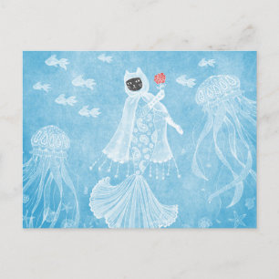 Mermaid cat Icy princess Briefkaart