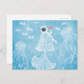 Mermaid cat Icy princess Briefkaart (Voorkant / Achterkant)