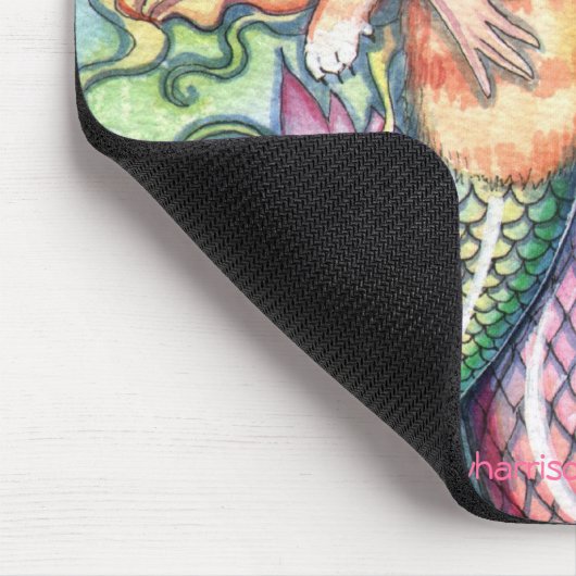 Mermaid Cat Kat Mousepad van Molly Harrison Muismat (Hoek)