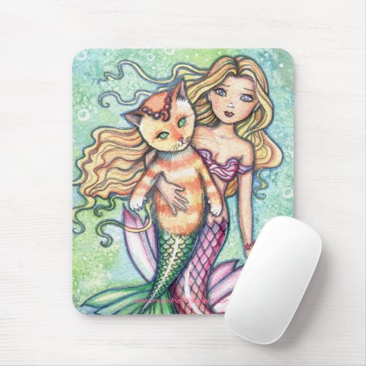 Mermaid Cat Kat Mousepad van Molly Harrison Muismat (Met muis)