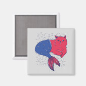 Mermaid Cat Magneet (Voorkant / Achterkant)