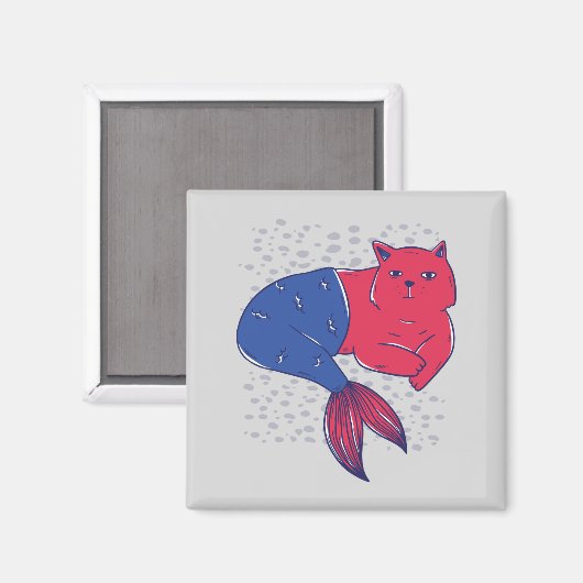 Mermaid Cat Magneet (Voorkant / Achterkant)