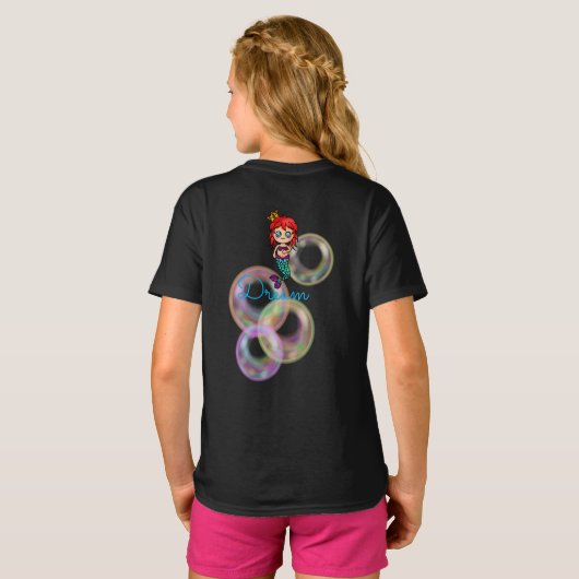 Mermaid Cat Ocean Dream Fantasy Schattig  T-shirt (Achterkant volledig)