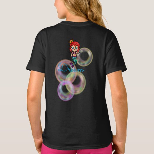 Mermaid Cat Ocean Dream Fantasy Schattig  T-shirt (Achterkant)