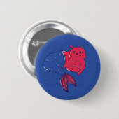 Mermaid Cat Ronde Button 5,7 Cm (Voorkant /achterkant)