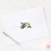 Mermaid Cat Ronde Sticker (Envelop)